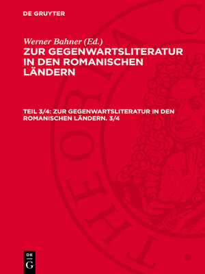 cover image of Zur Gegenwartsliteratur in den romanischen Ländern. Teil 3/4